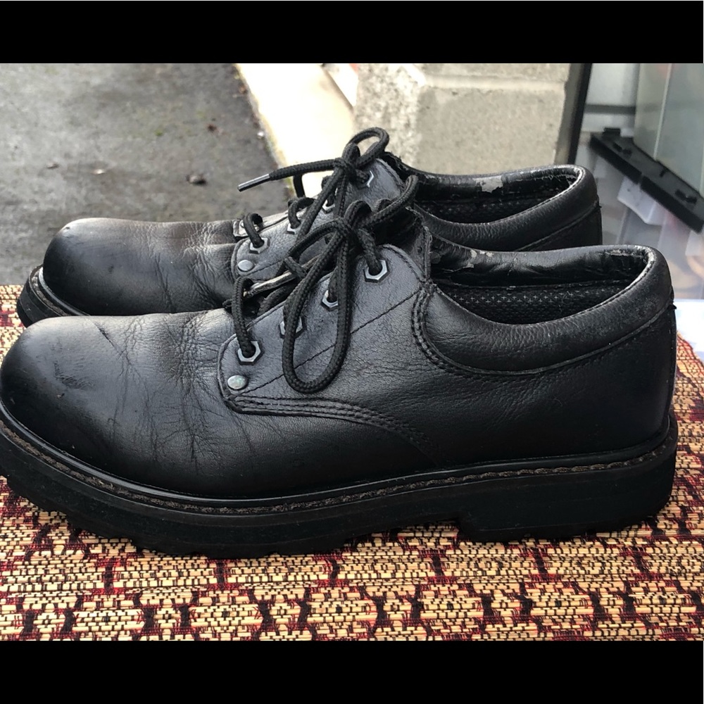 LYX Slip-Resistant Work Men’s Black Lace-Up Sneakers Size 8M